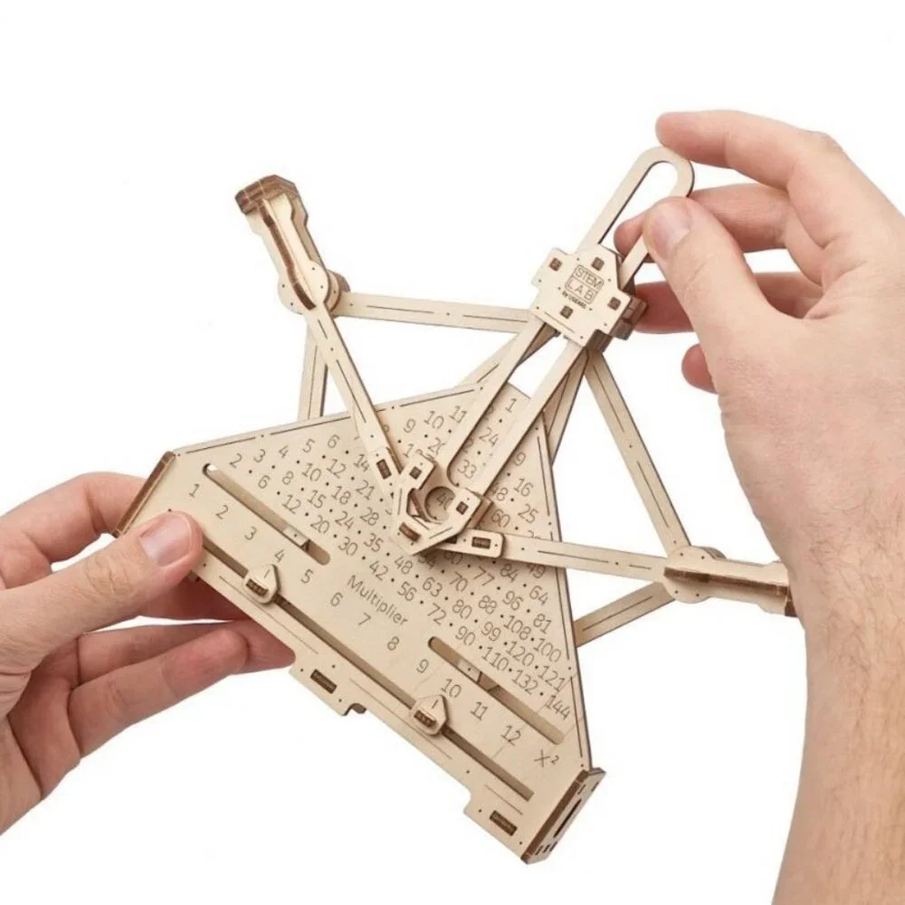 UGEARS STEM Lab 3D Multiplier Fidget Toy Calculator Wooden Ukrainian Ukraine Bir